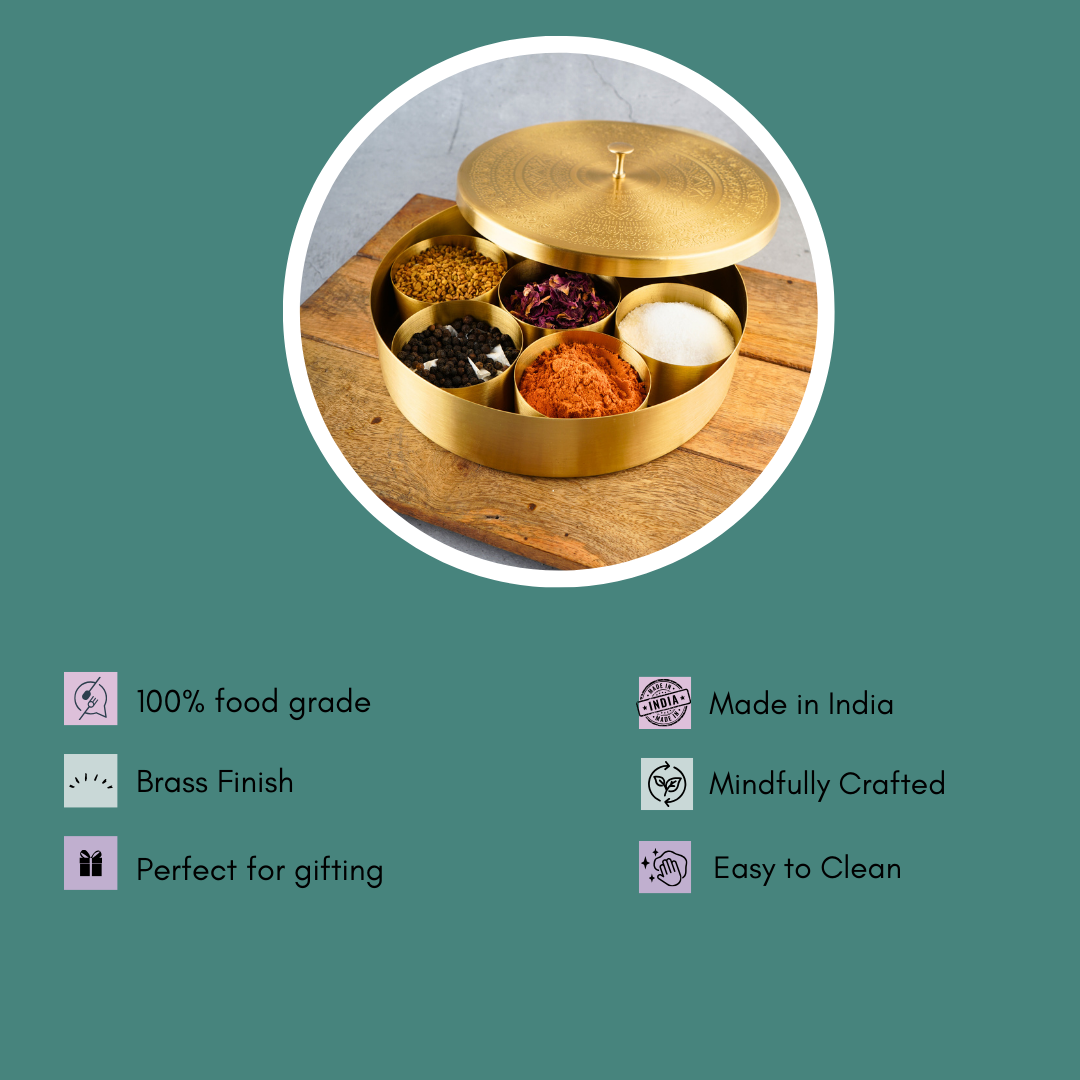 gold spices box with some details 