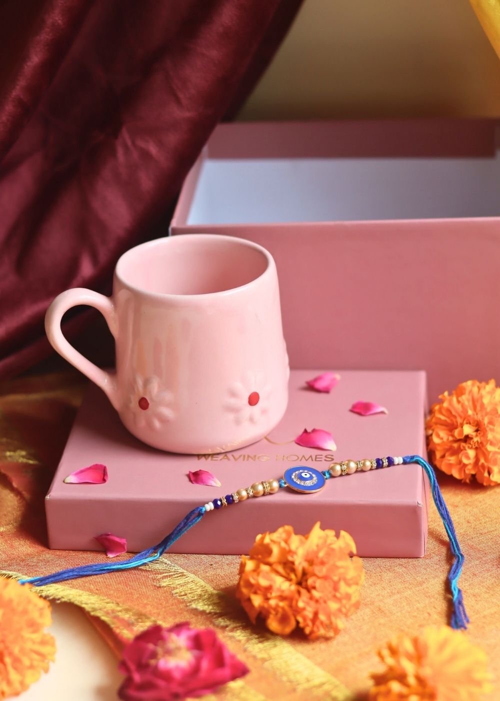 Pink Lily Mug Rakhi Gift Box with premium quality material