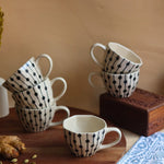 Black Dotted Lines Mug - Set of 6 with premium quality material