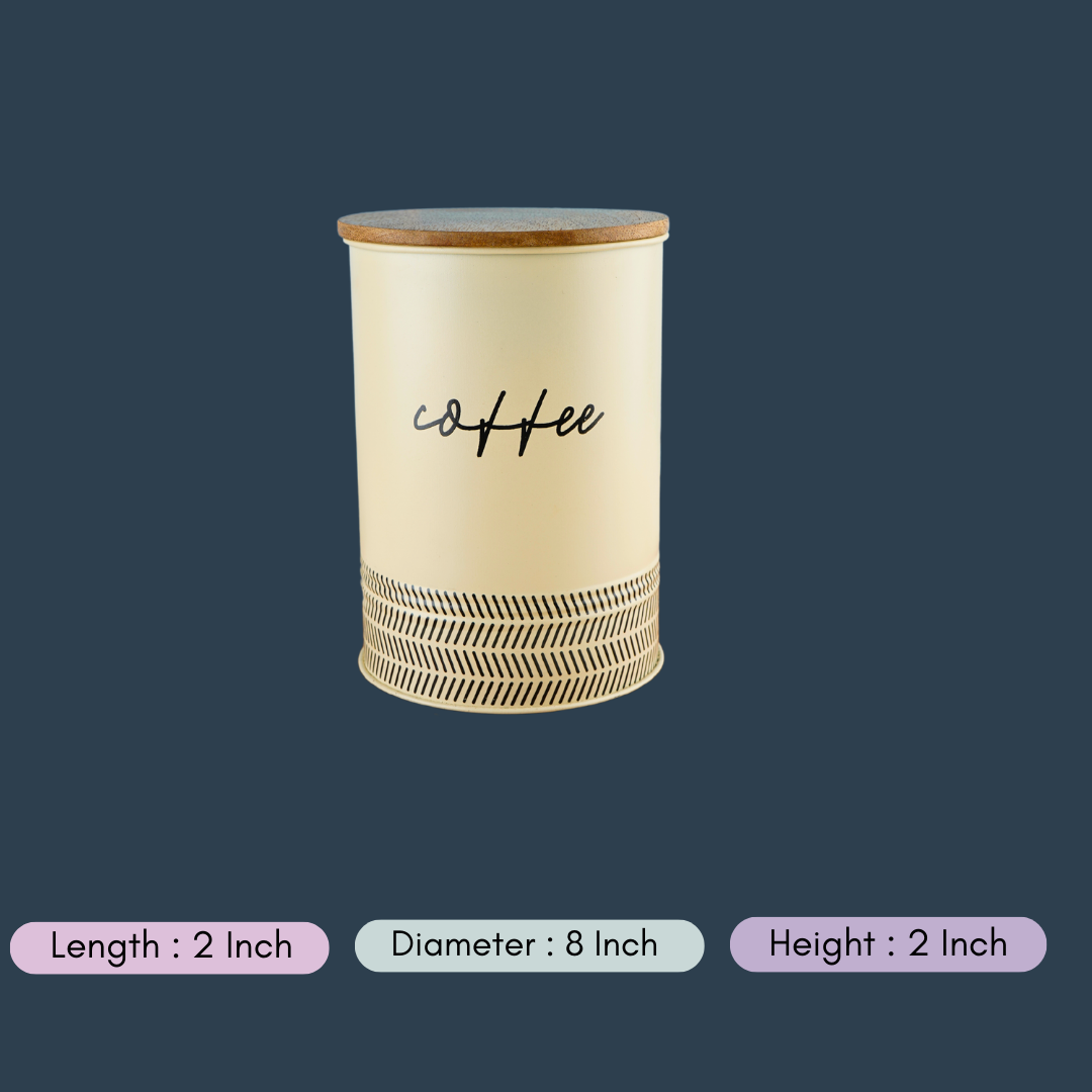 handmade bean bliss coffee jar with measurement