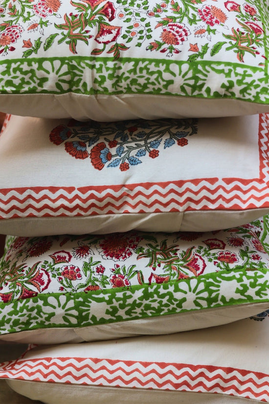 handmade Pink Bloom & Liana Vine Cushion Cover combo