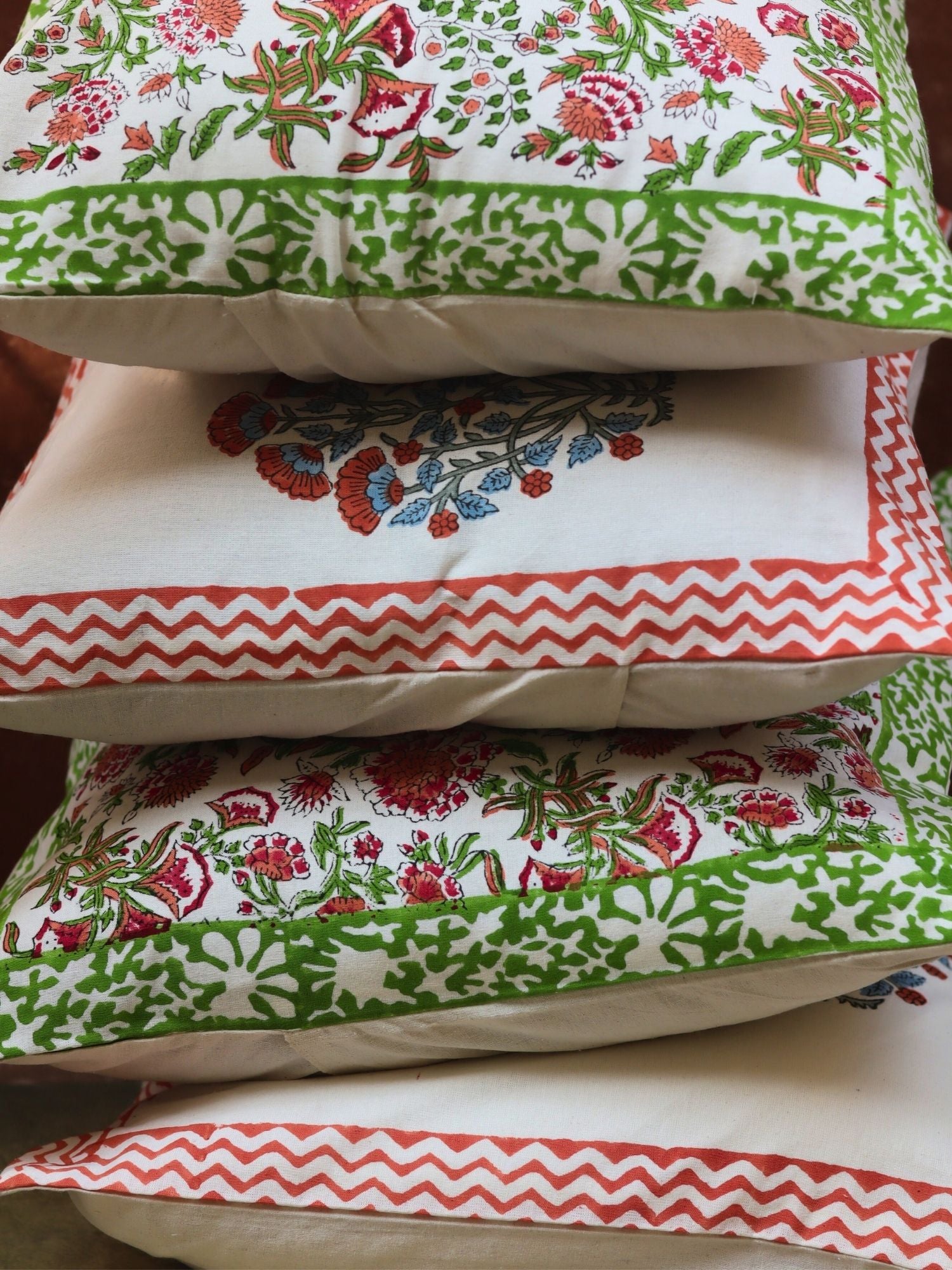 handmade Pink Bloom & Liana Vine Cushion Cover combo