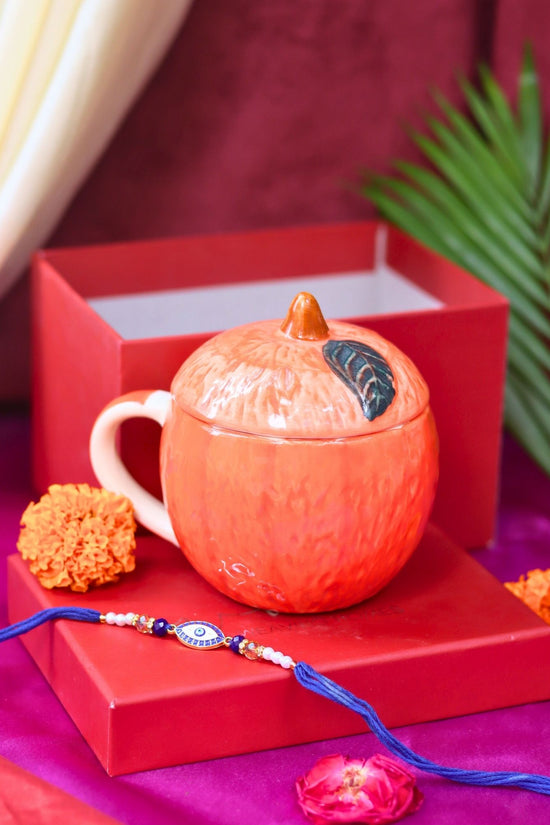 Orange Lid Mug Rakhi gift box with premium quality material