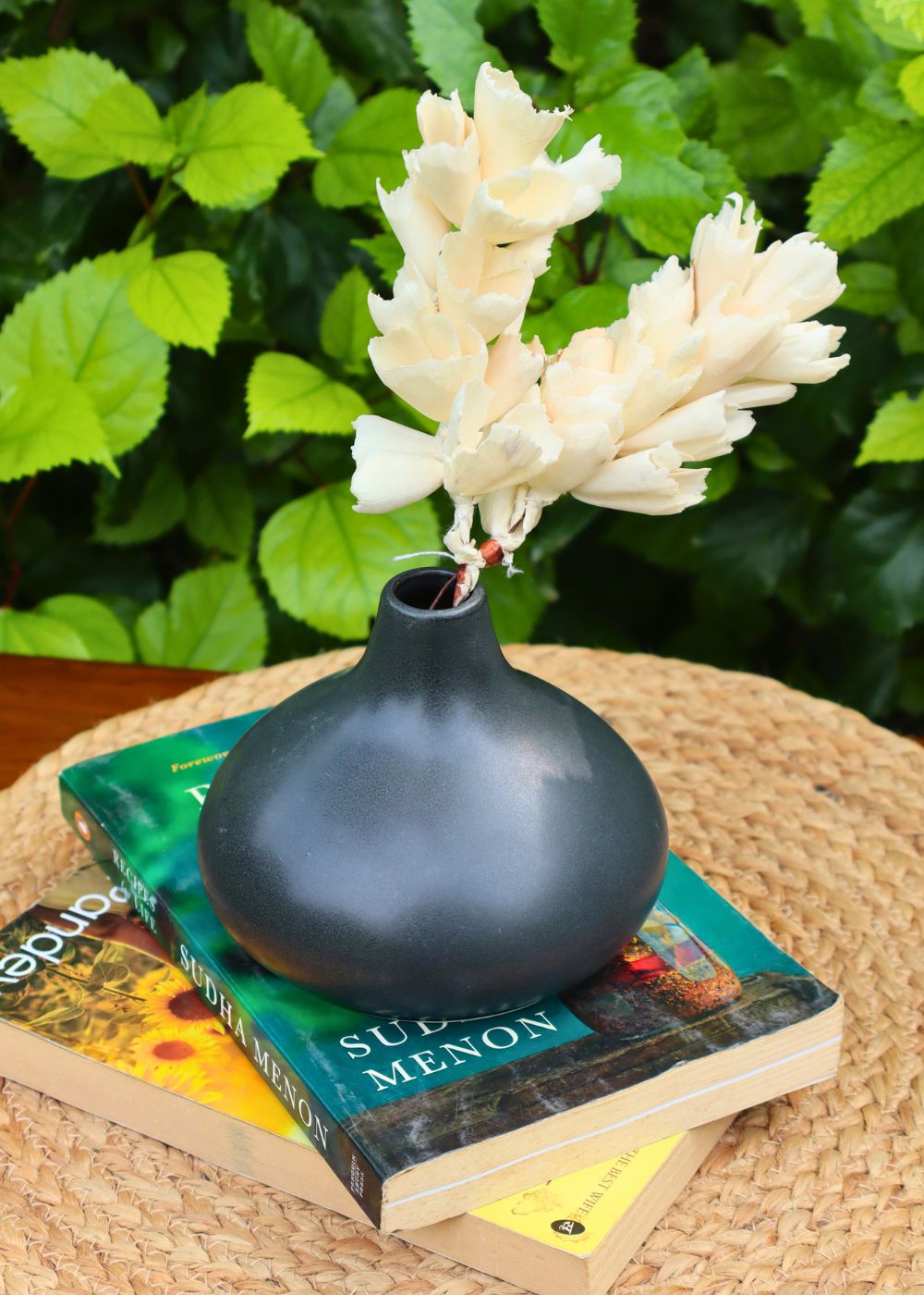 basic black vase handmade in india