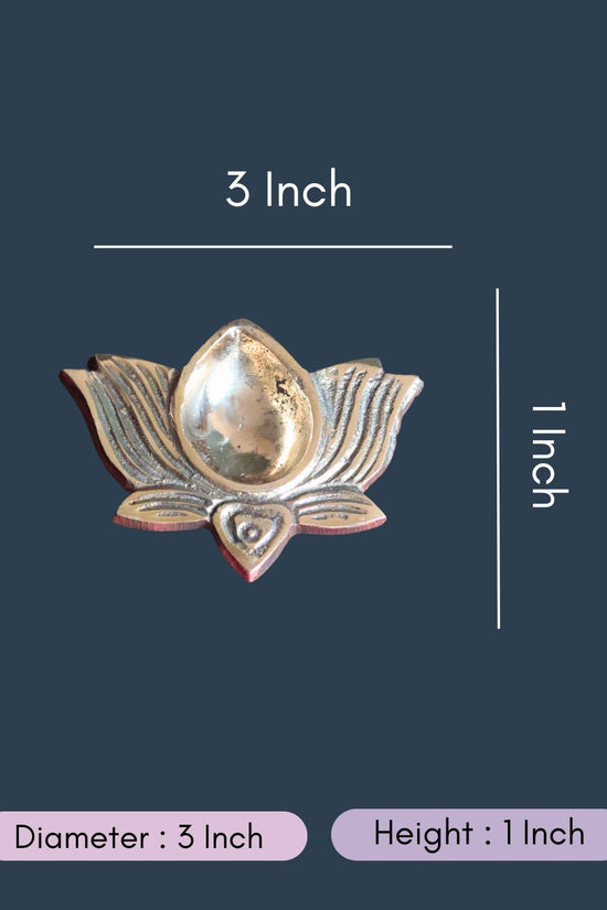 Brass Lotus Diya with all measurements