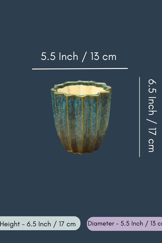 Lotus Planter - Metallic Blue
