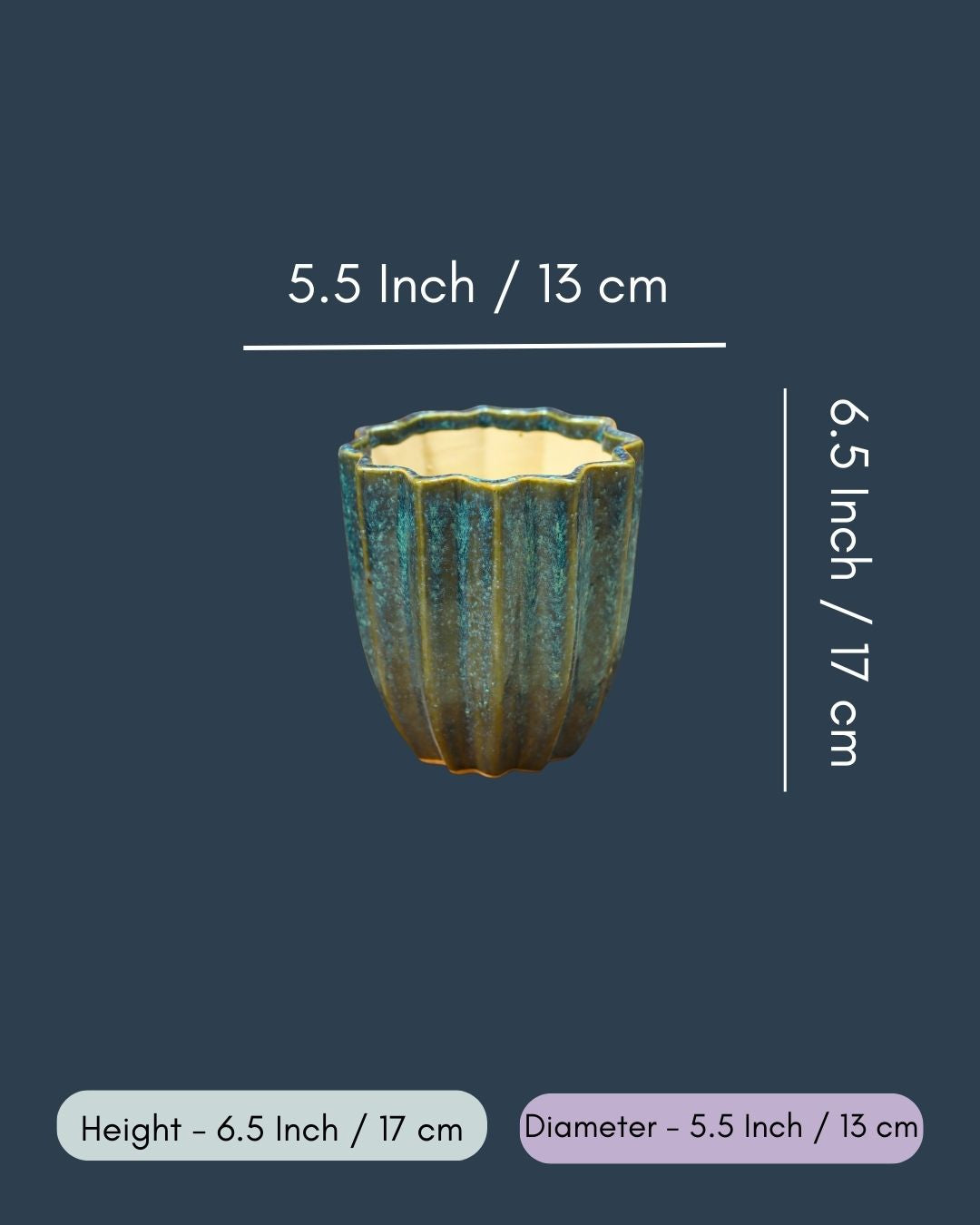 Lotus Planter - Metallic Blue