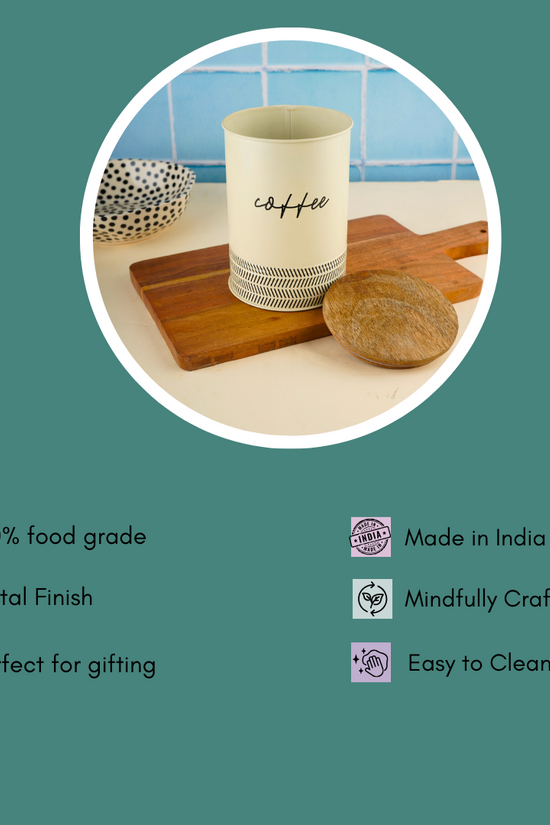 bean bliss coffee jar with some details