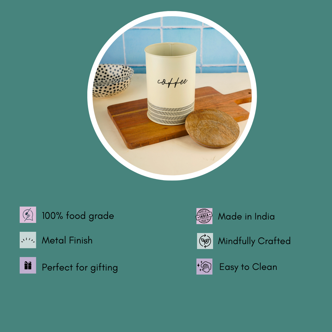 bean bliss coffee jar with some details