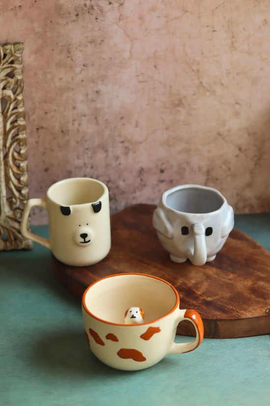 Set of 3 - Joy Sip Mugs made by ceramic