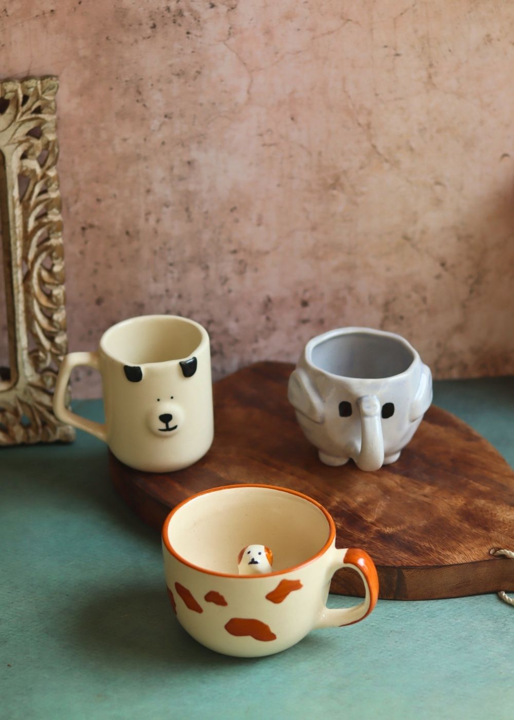 Set of 3 - Joy Sip Mugs made by ceramic