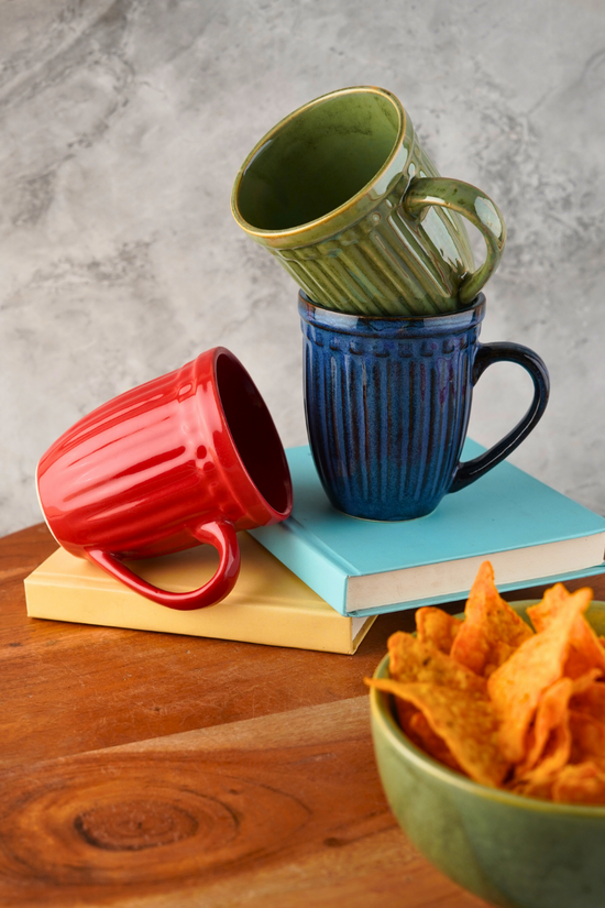 handmade vintage mugs set of three combo