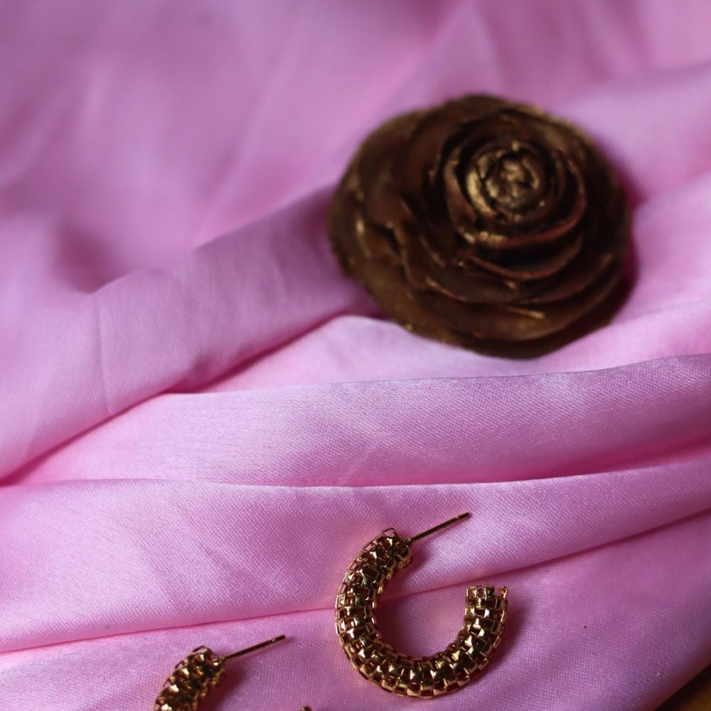 Anti tarnish Textured Hoops