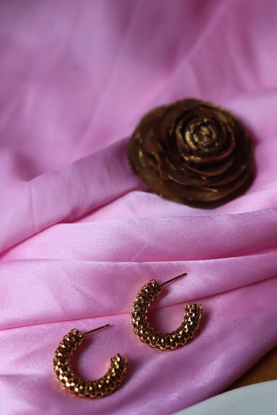 Anti tarnish Textured Hoops