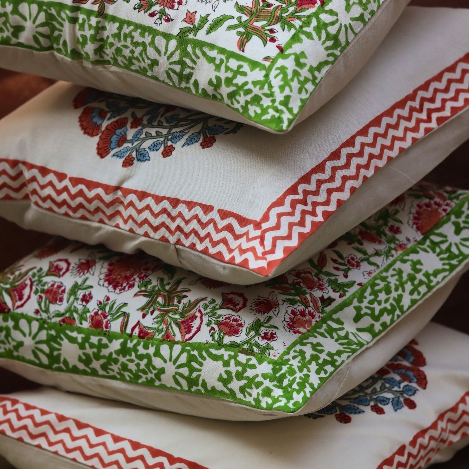 Pink Bloom & Liana Vine Cushion Cover combo made by cotton