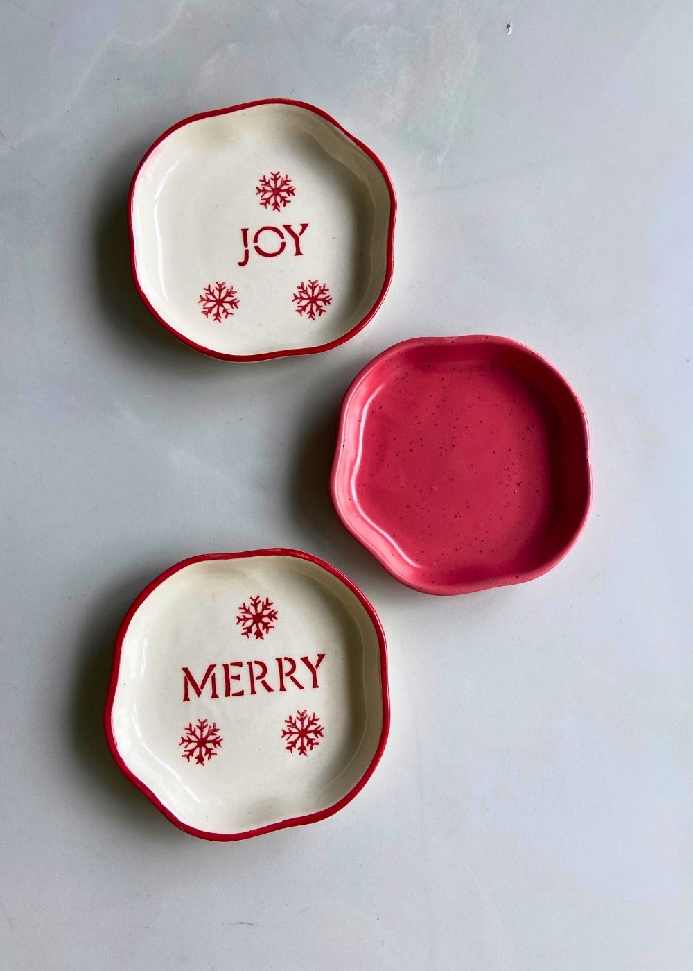 Handmade Joy, Merry & Red Handmade Dessert Plate