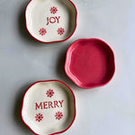 Handmade Joy, Merry & Red Handmade Dessert Plate