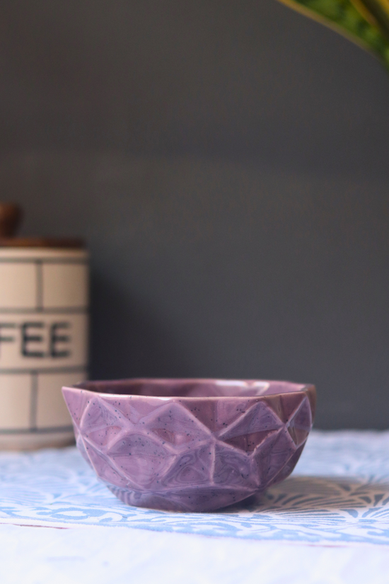 handmade purple color bowl