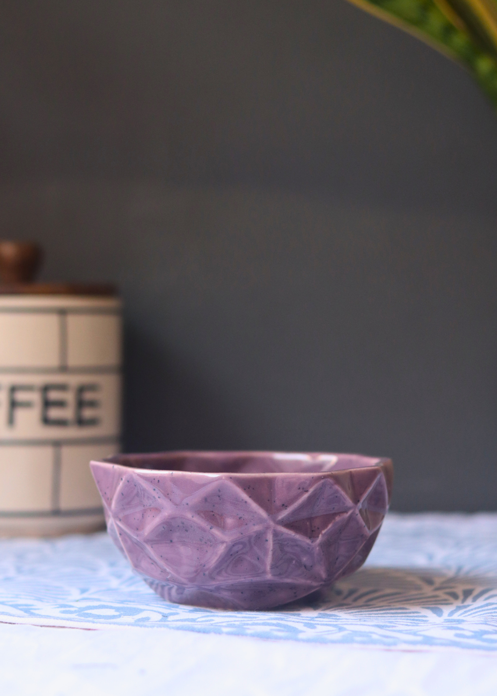 handmade purple color bowl