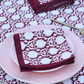 maroon block printed table napkin