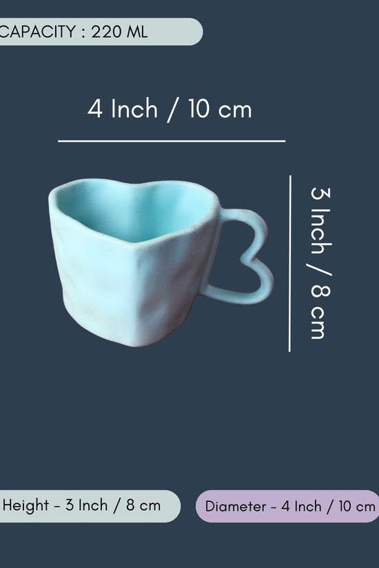 Blue Heart Shaped Mug