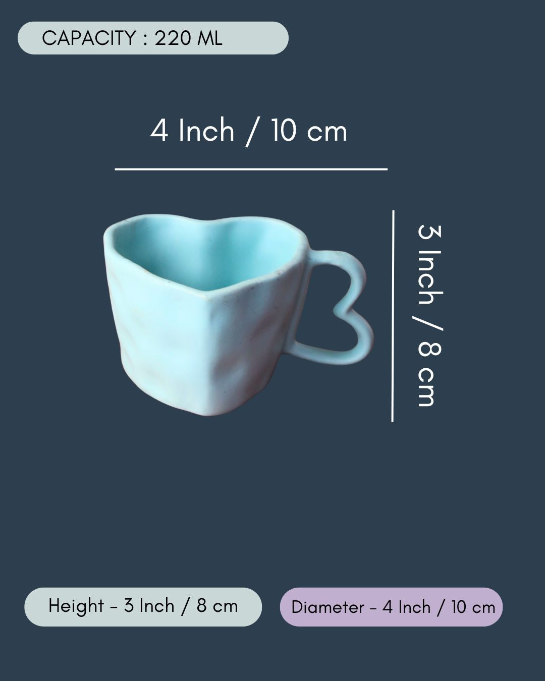 Blue Heart Shaped Mug