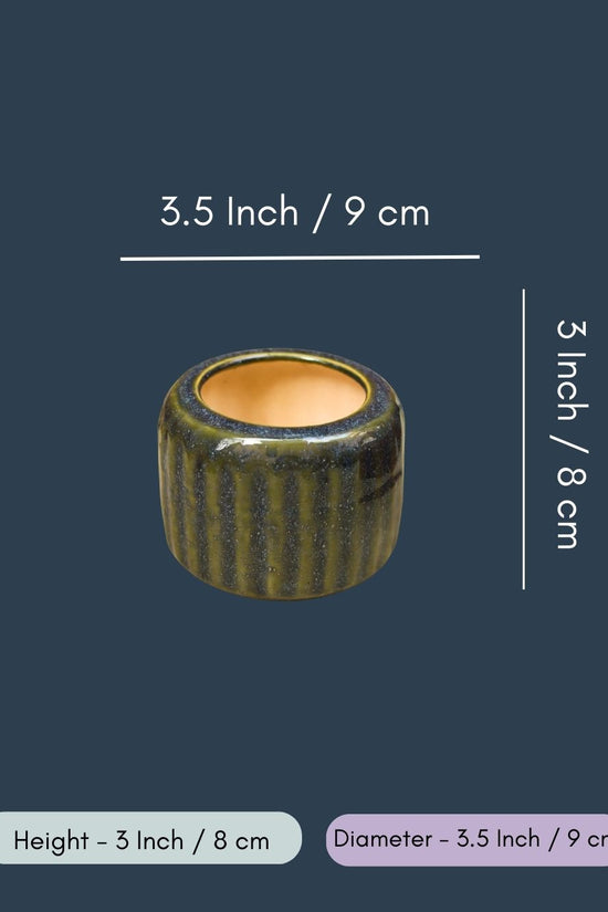 Ribbed Green Planter - Small