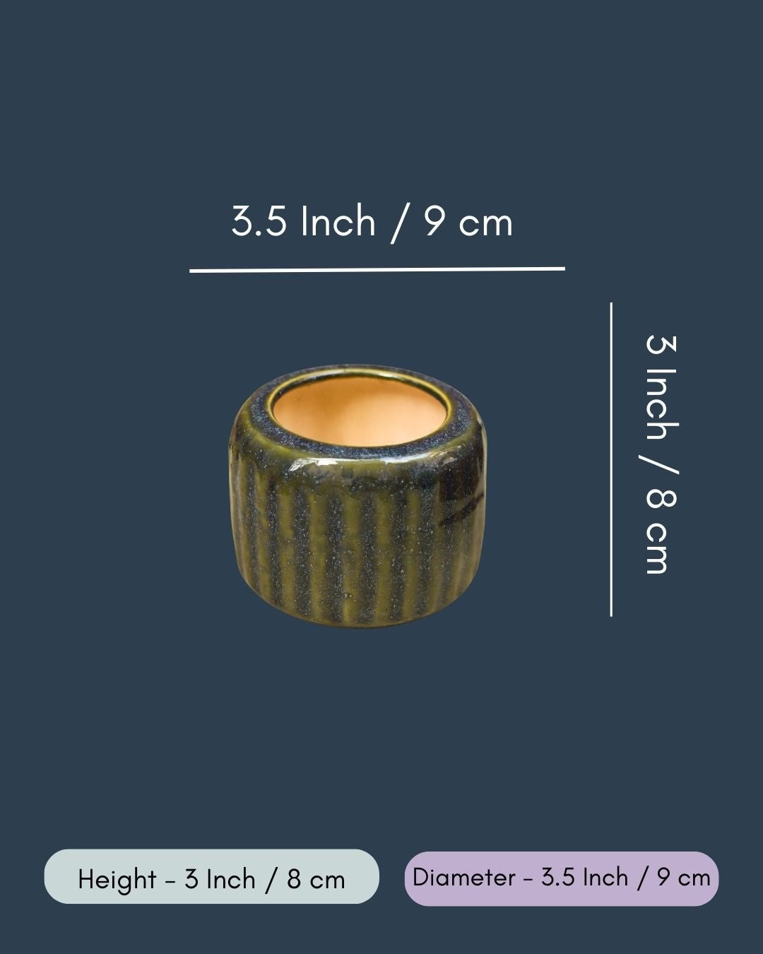 Ribbed Green Planter - Small