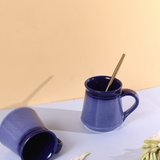 Electric blue coffee mugs