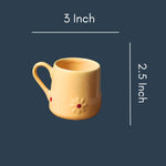 Yellow Lily Mug with Size & Measurement