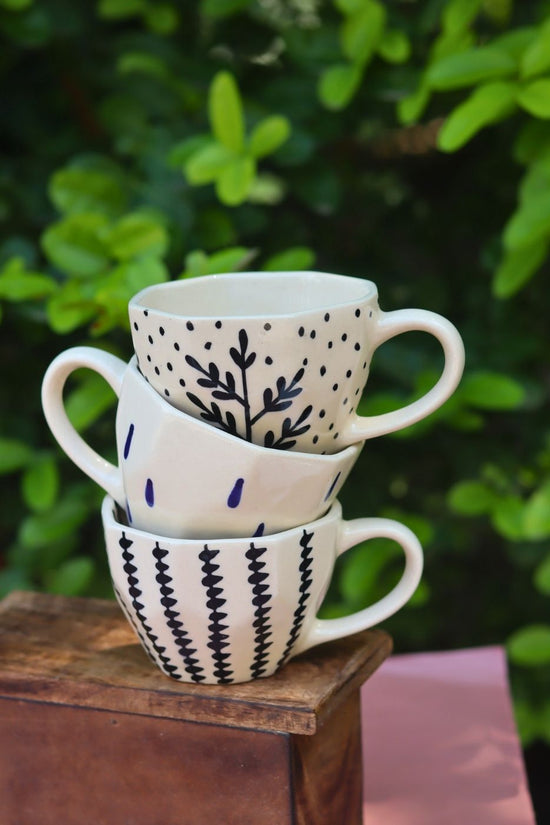 Set of 3 - Sunrise Sip Mugs handmade in India