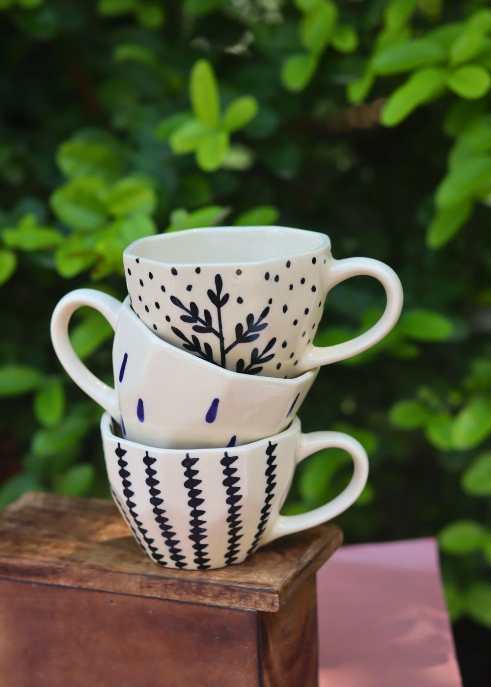 Set of 3 - Sunrise Sip Mugs handmade in India