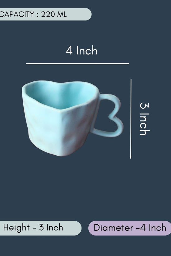 Blue Heart Shaped Mug