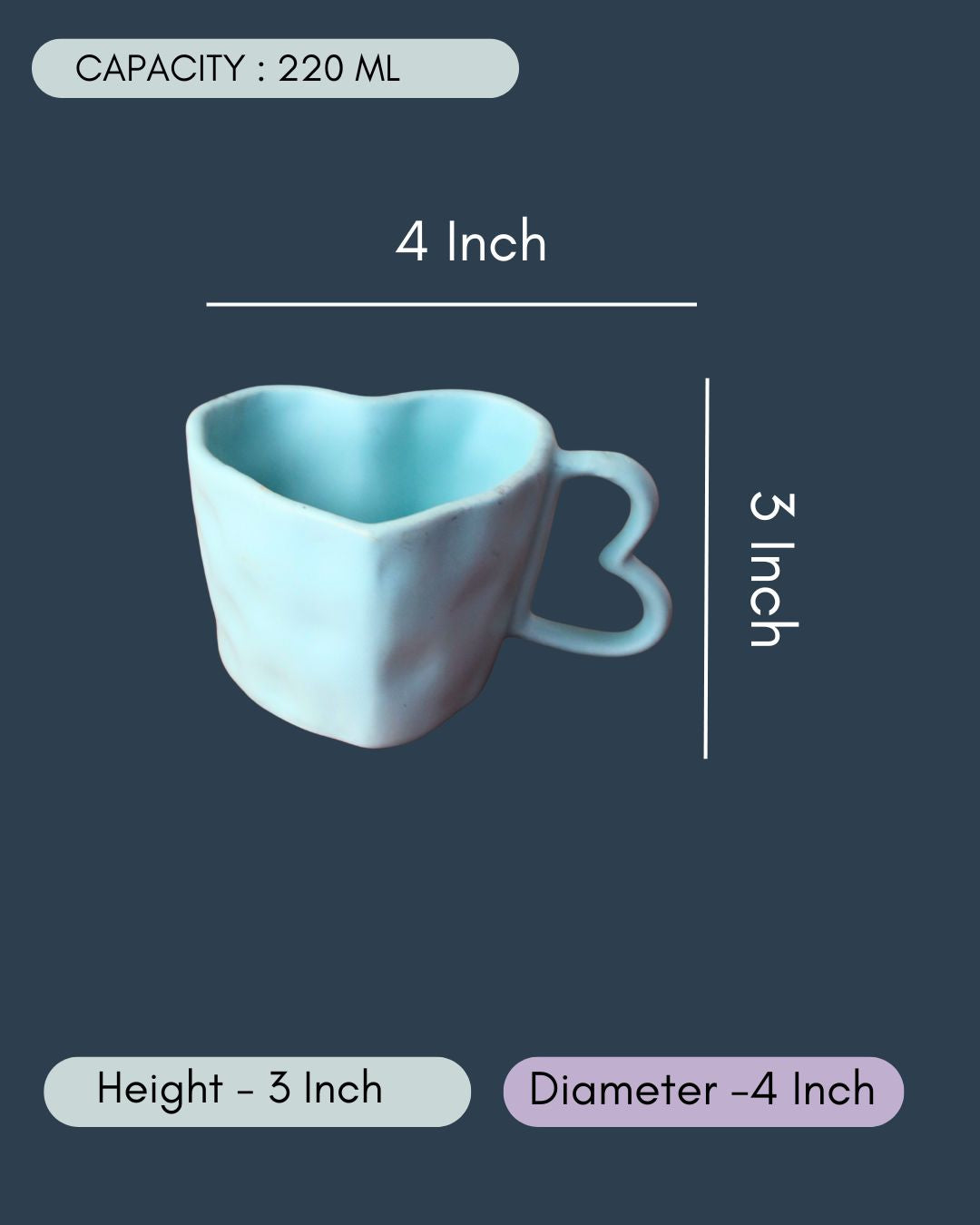 Blue Heart Shaped Mug