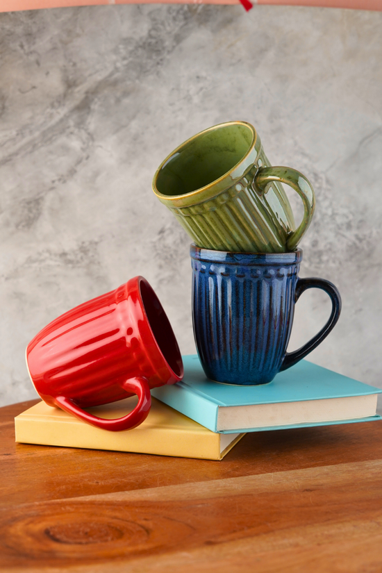 vintage mugs set of three made by ceramic 