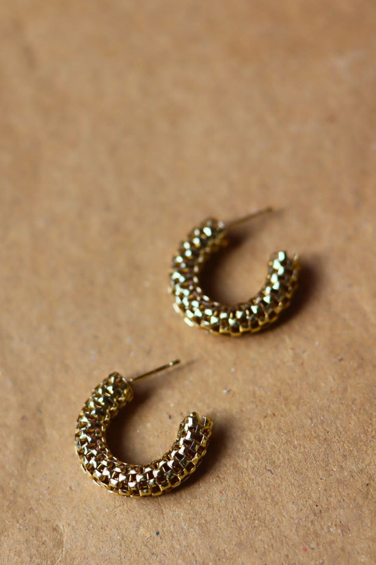Set of 2 - Chunky Hoop & Textured Hoops Earrings combo