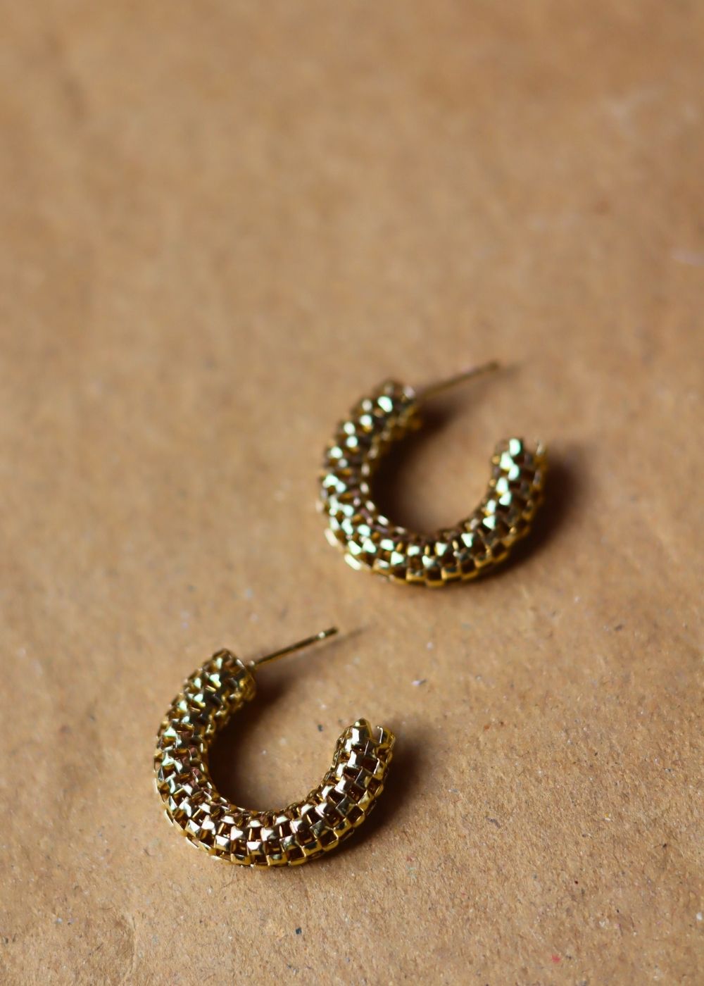 Set of 2 - Chunky Hoop & Textured Hoops Earrings combo