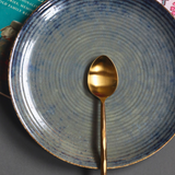 Gold hammered serveware tea spoon