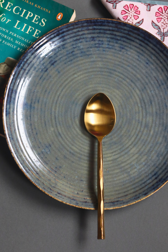 Gold hammered serveware tea spoon