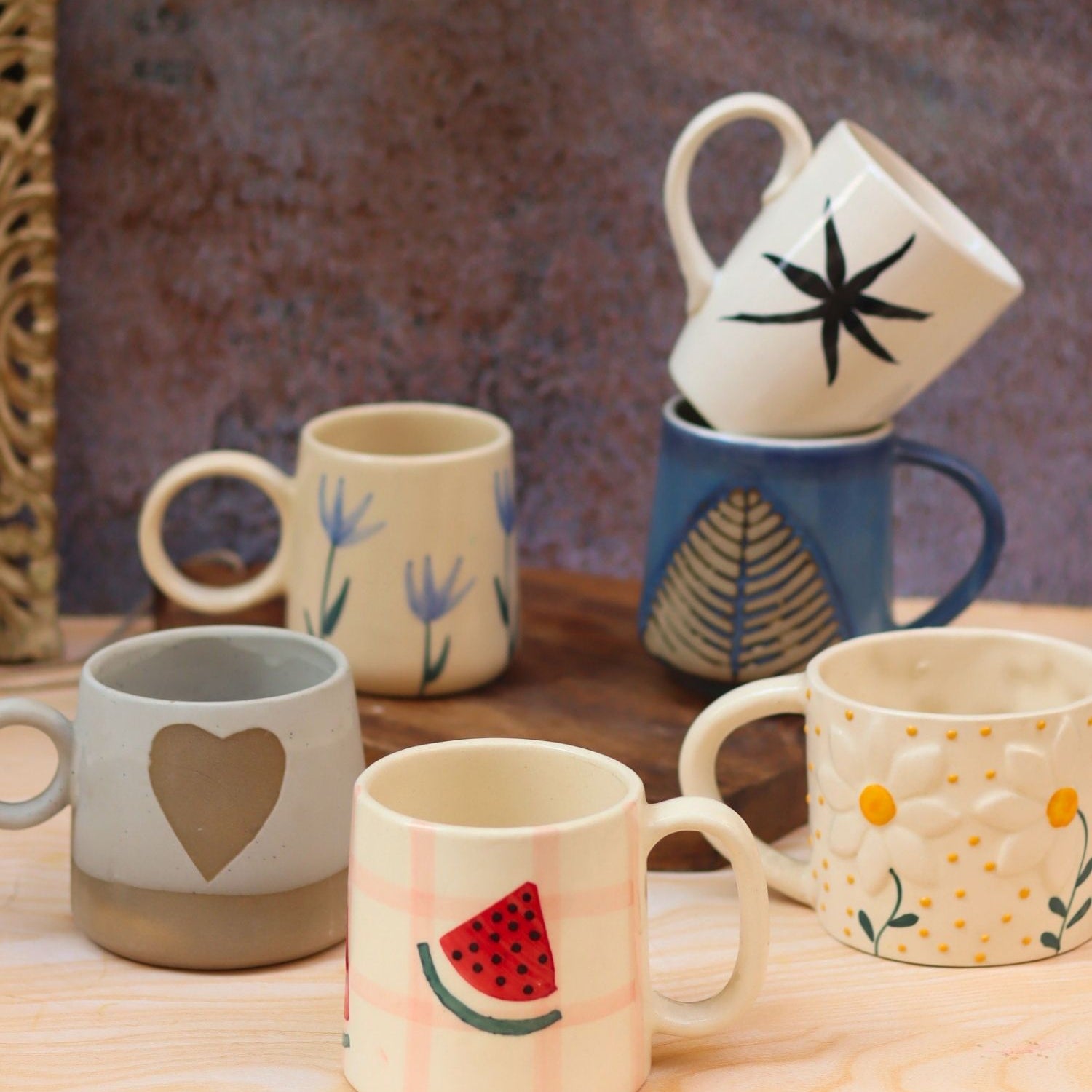 Set of 6 Ceramic Mugs (for the price of 5) made by ceramic