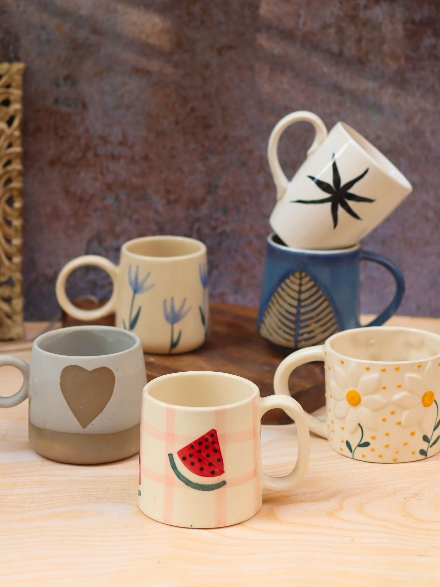 Set of 6 Ceramic Mugs (for the price of 5) made by ceramic