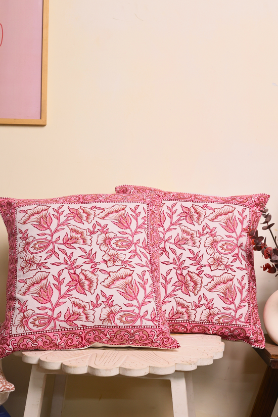 Vibrant color cushions on table 