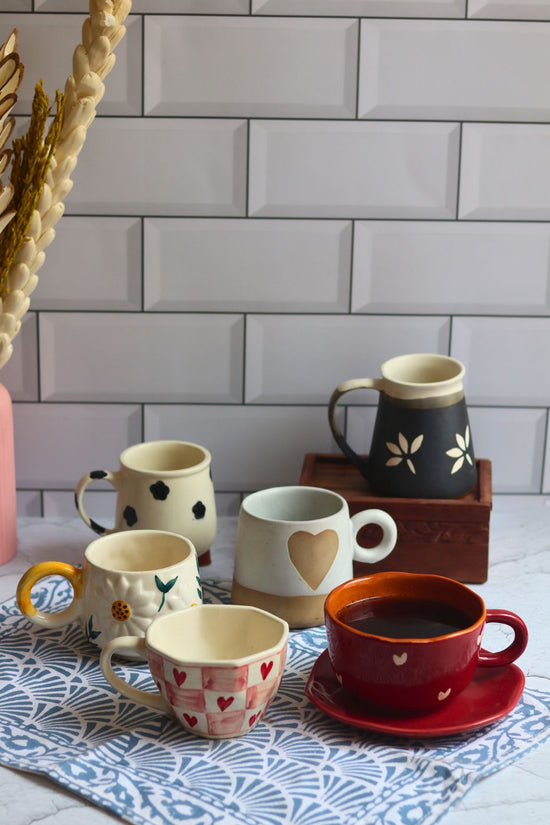 handmade bestselling heart & Floral Mugs