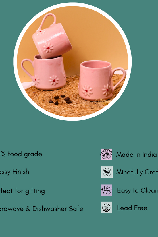 pink lily mug with details