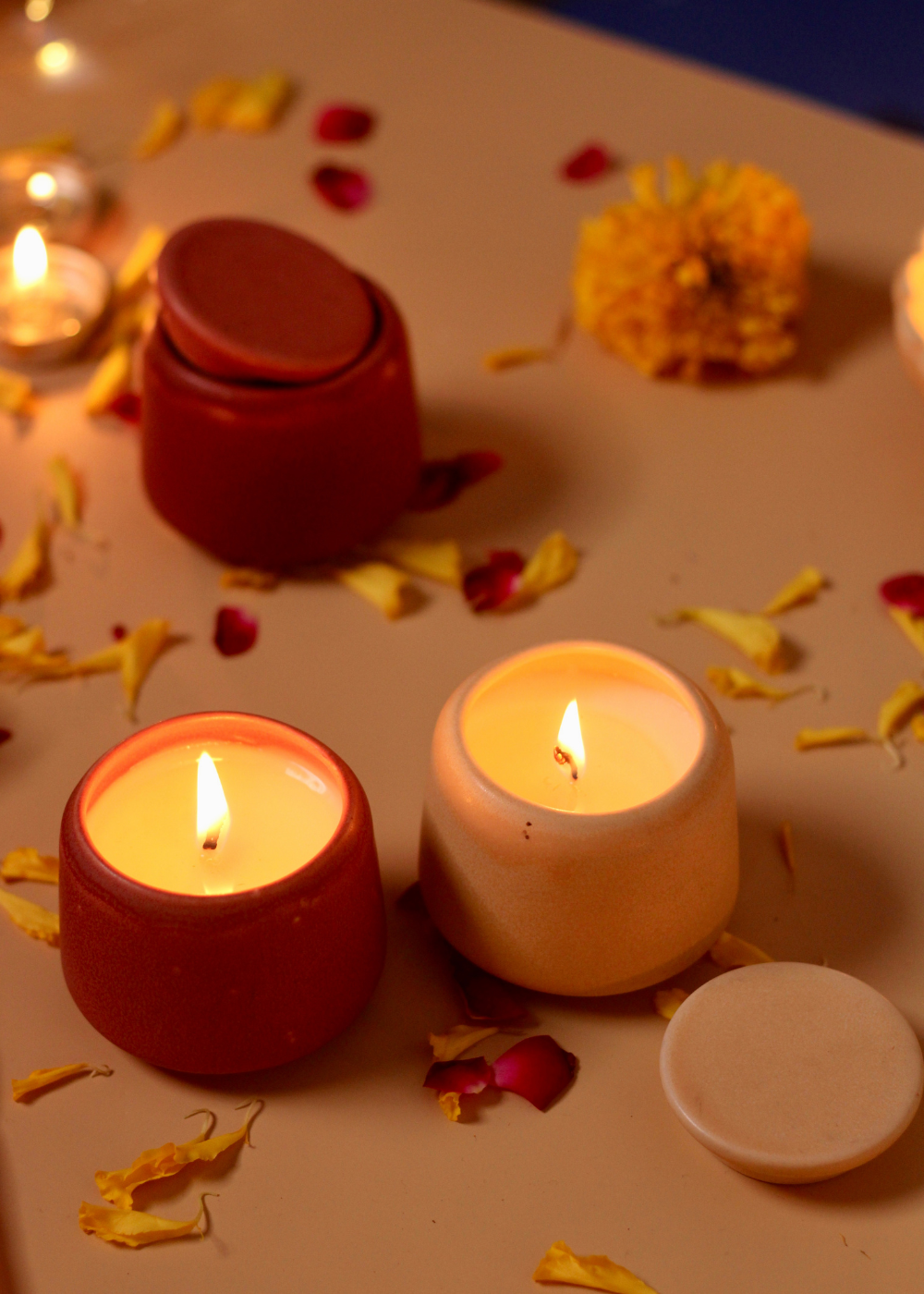 jar candles - sandal wood & Mogra set of two
