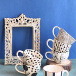 Handmade Set of 6 [Black&White] Handmade Mugs (For the price of 5)