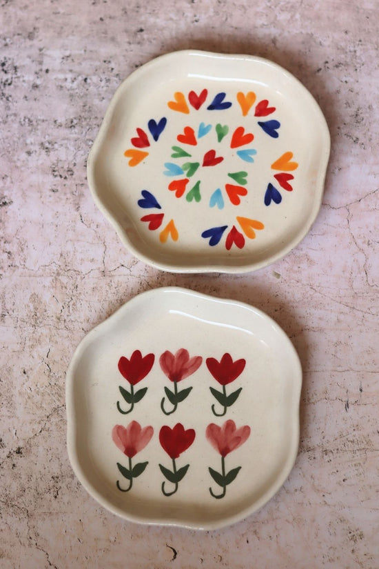 LoveisLove & Pastel Tulip Handmade Dessert Plate made by ceramic