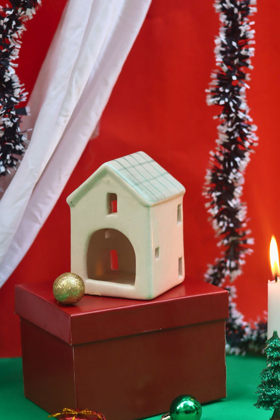 Lead free House tea light Holder in a Gift Box