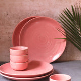 Set of 8 - Rosy Pink Dinner Set with premium quality material