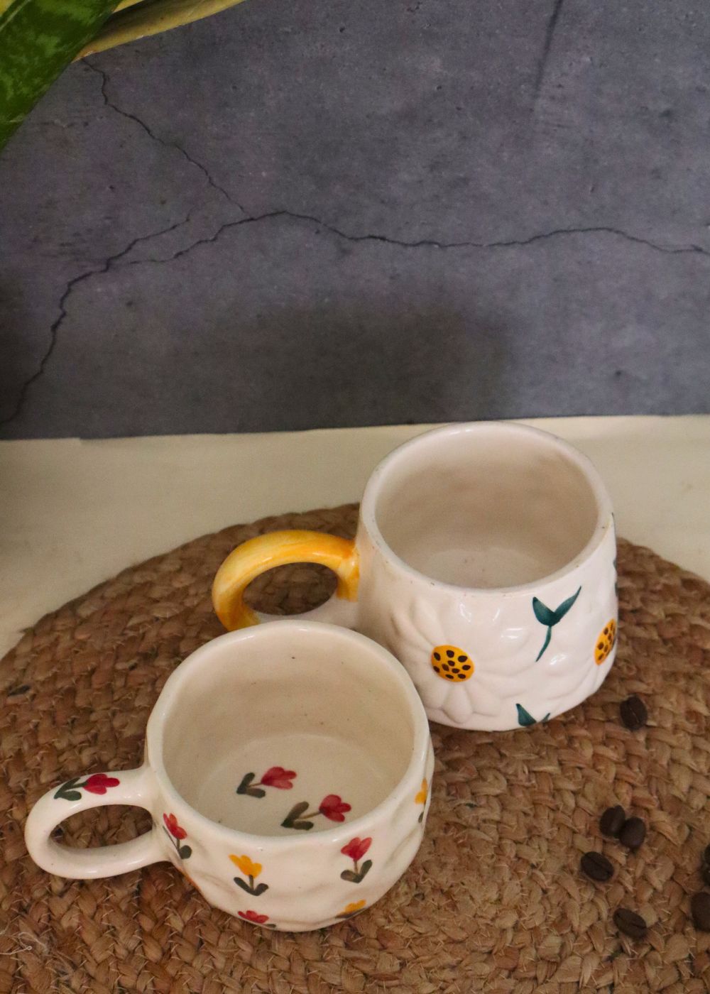 daisy & Tulip mugs handmade in india 